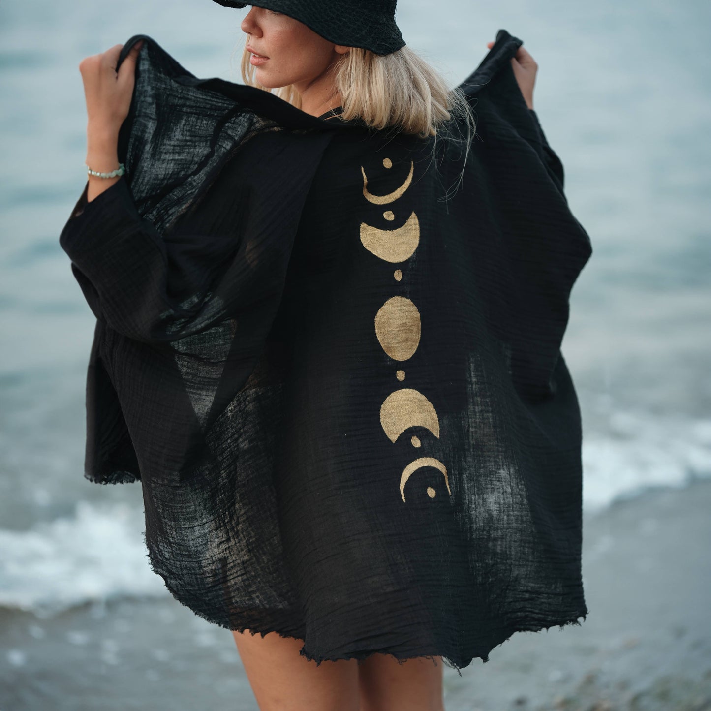 Moon Phases Muslin Kimono