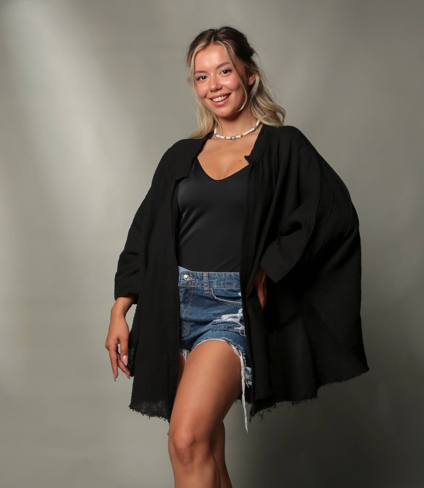 Moon Phases Muslin Kimono