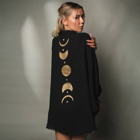 Moon Phases Muslin Kimono