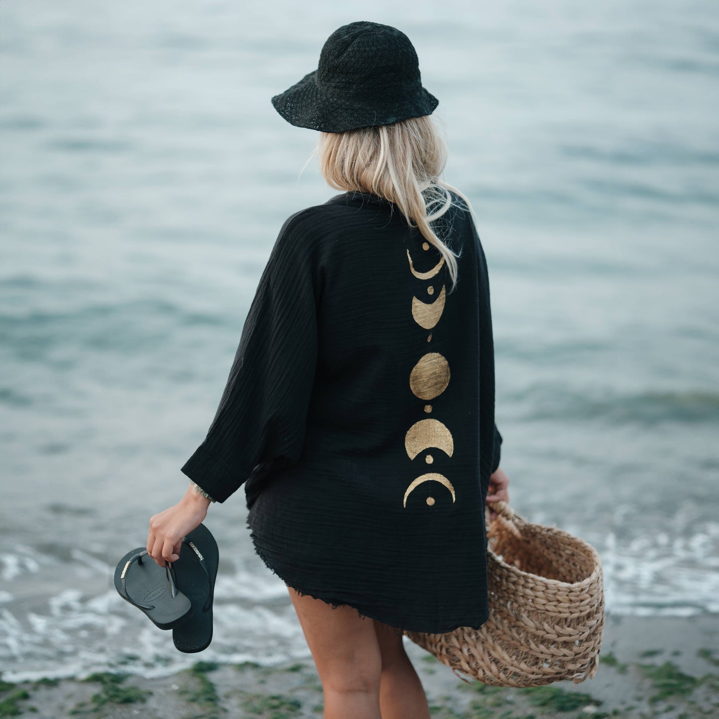 Moon Phases Muslin Kimono
