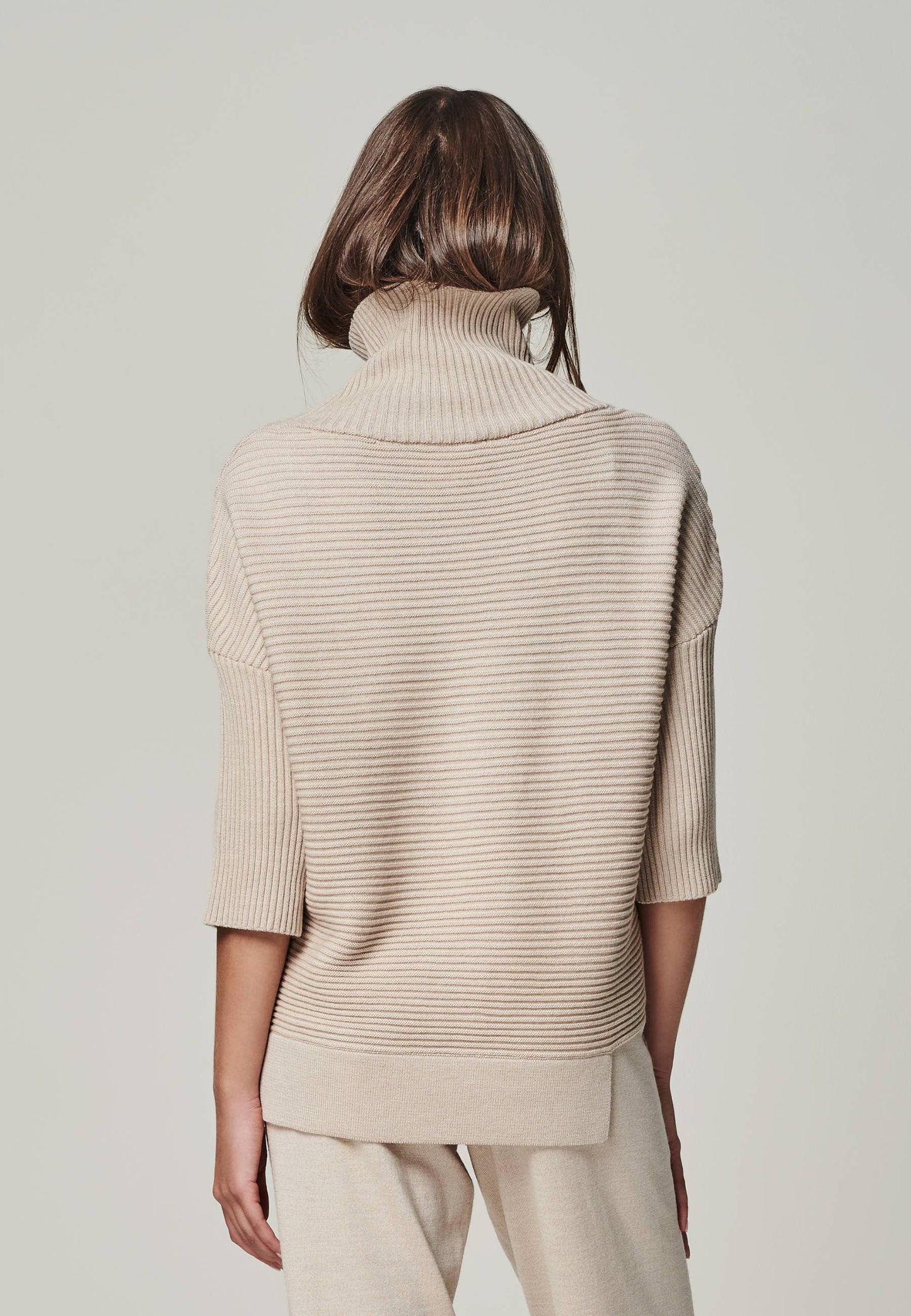 Asymmetric Merino Turtleneck