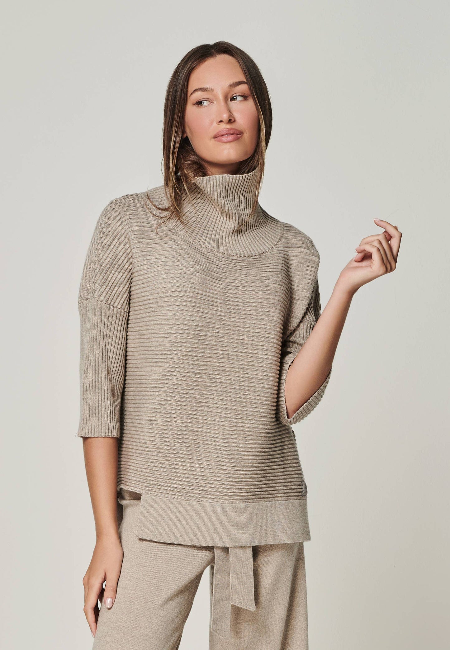 Women's capsule wardrobe essentials turtleneck front angle