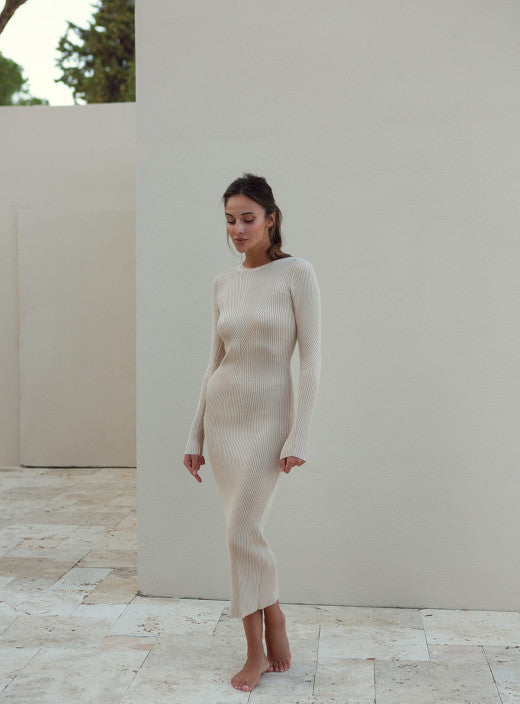 Cotton Knit Silhouette Dress