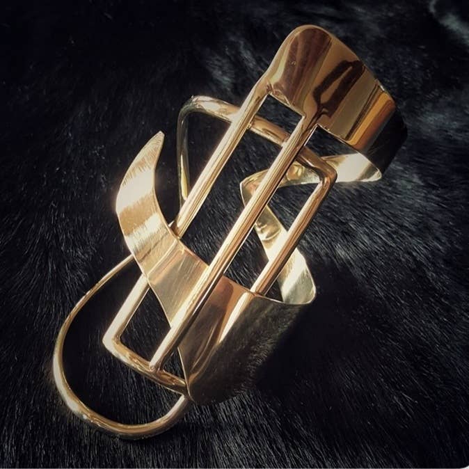 Brass bold statement Dynasty Cuff bracelet