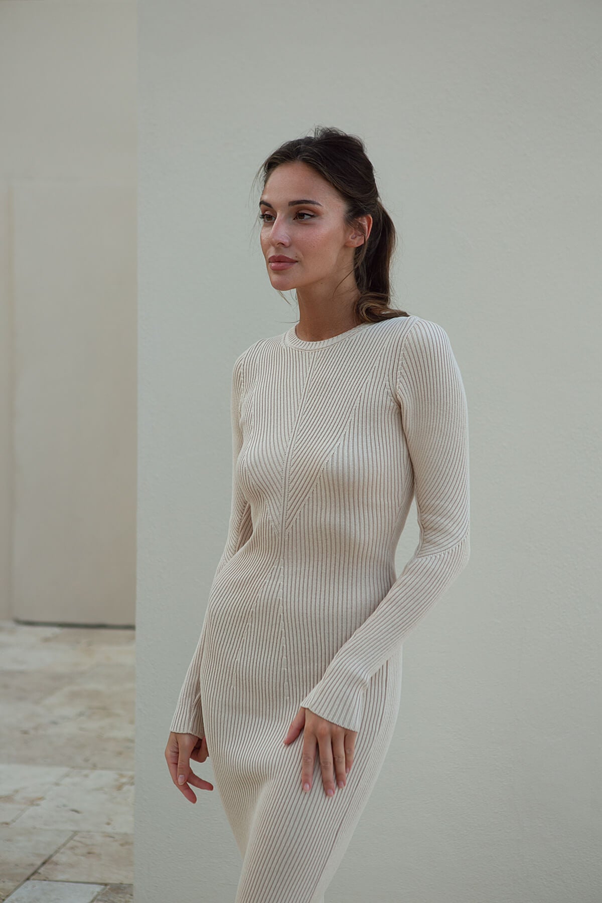 Cotton Knit Silhouette Dress