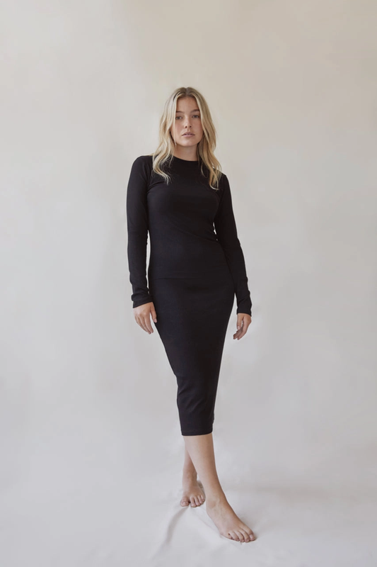 Women's capsule wardrobe essentials black dress front