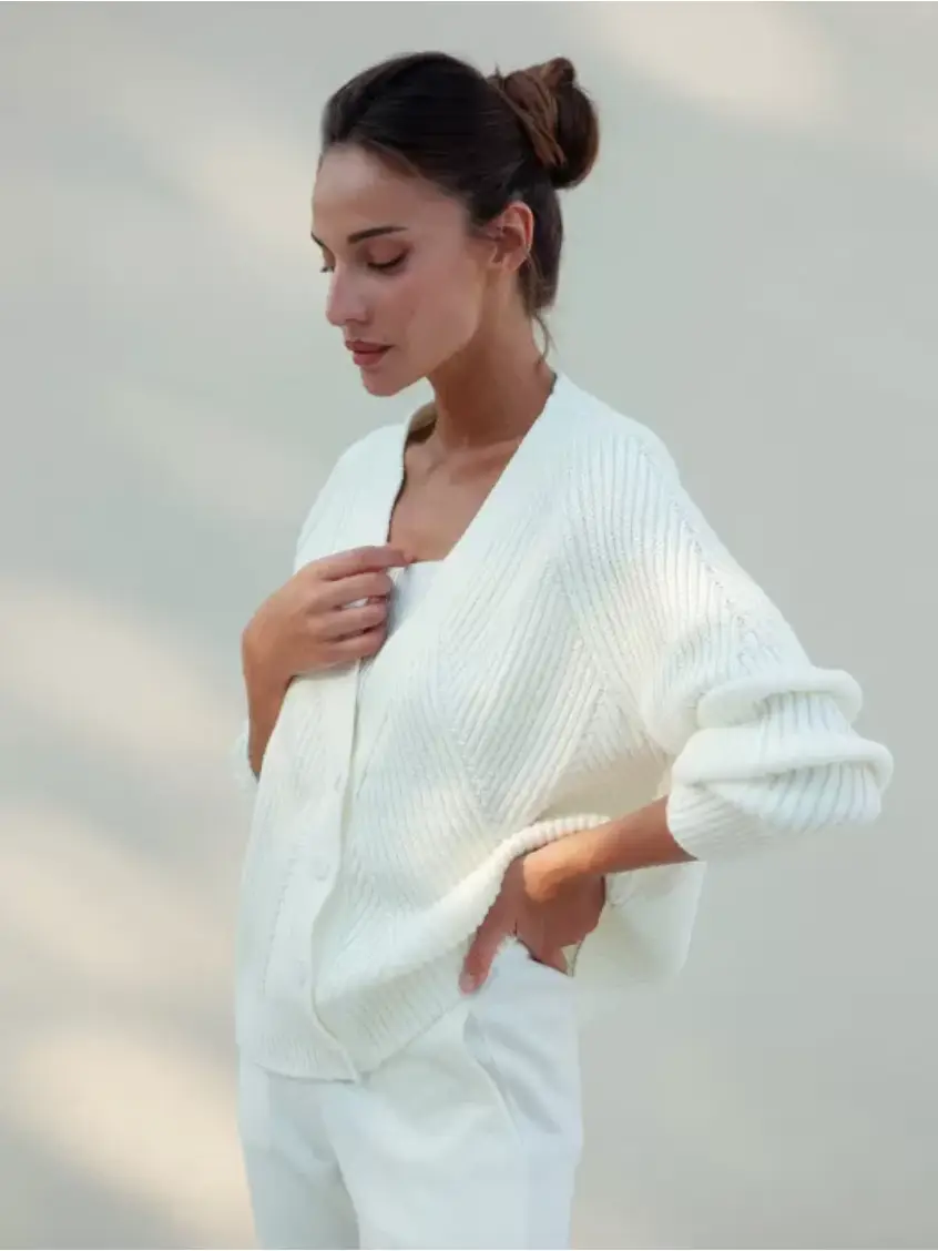 Rich Textured Geometric Cardigan